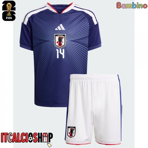 Giappone Junya Ito #14 Prima Maglia Bambino Mondiali 2026 Manica Corta (+ Pantaloni corti)